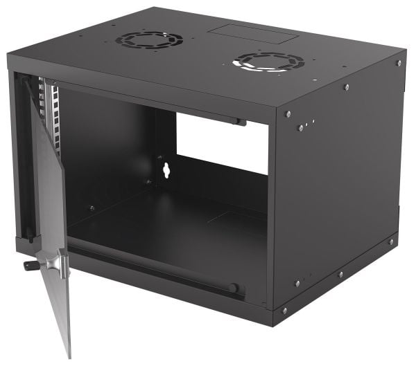 Intellinet 714143, Veggmontert stativ, 6U, 50 kg, 8,91 kg, Sort