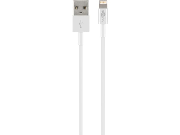 Goobay 54600, 1 m, Lightning, USB A, Hankjønn, Hankjønn, Hvit