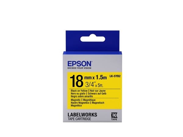 Epson LabelWorks LK-5YB2 - Svart på hvitt - Rull (1,8 cm x 1,5 m) 1 rull(er) magnetiske etiketter - for LabelWorks LW-K400, LW-K400VP, LW-Z700FK