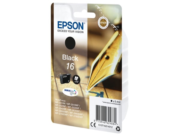 Epson Pen and crossword Yksittäispakkaus, musta 16 DURABrite Ultra -muste, Musta, Väriainepohjainen muste, 5,4 ml, 1 kpl, 175 sivua