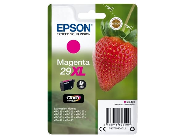 Epson 29XL - 6.4 ml - XL - magenta - original - blære med RF/lyd-alarm - blekkpatron - for Expression Home XP-235, 245, 247, 255, 332, 335, 342, 34...