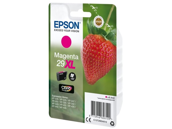 Epson 29XL - 6.4 ml - XL - magenta - original - blære med RF/lyd-alarm - blekkpatron - for Expression Home XP-235, 245, 247, 255, 332, 335, 342, 34...