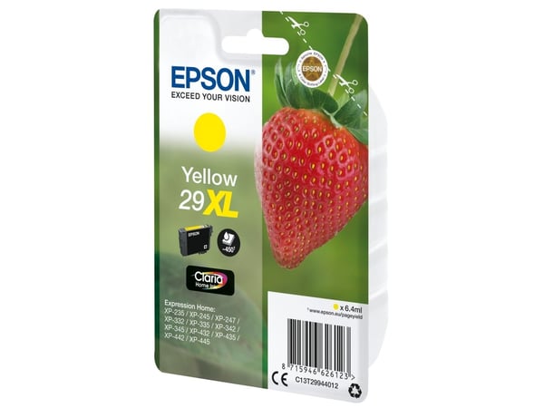 Epson 29XL - 6.4 ml - XL - gul - original - blære med RF/lyd-alarm - blekkpatron - for Expression Home XP-235, 245, 247, 255, 332, 335, 342, 345, 4...