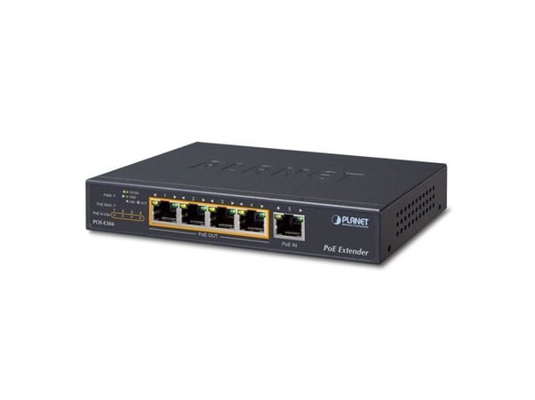 PLANET POE-E304 PoE Extender - Nettverksforlenger - GigE - 10Base-T, 100Base-TX, 1000Base-T - 4 porter - opptil 200 m (POE-E304)