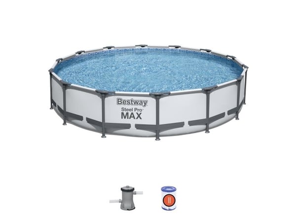 4.27m x 84cm Bestway utendørsbasseng med rund ramme STEEL PRO™ MAX 56595