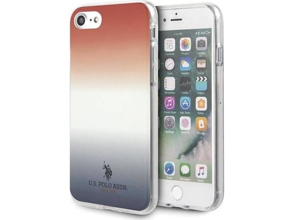 Deksel US Polo Assn US Polo USHCI8TRDGRB iPhone 7/8 / SE 2020 Red Blue / Blue and Red Gradient Pattern Collection