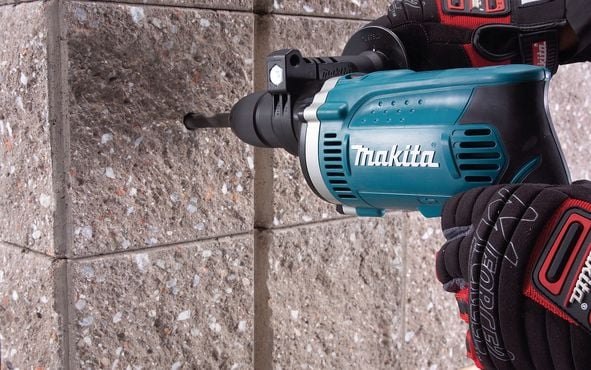 Makita HP1631KX3 - Hammerbor - 710 W - 1 hastighet - nøkkelfri borhylse 13 mm