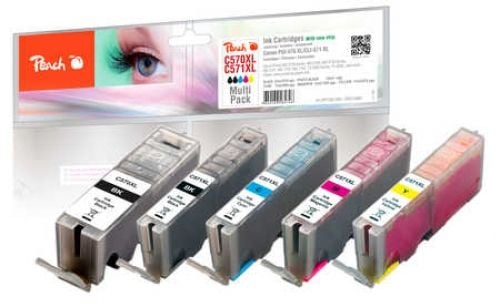 Peach 319681, Foto sort, Fargestoffbasert blekk, 23 ml, 52 ml, 5 stykker, Multipakke