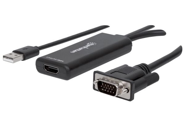 Manhattan 152426, 1 m, USB Type-A + VGA (D-Sub), HDMI, Hankjønn, Hunkjønn, Rett