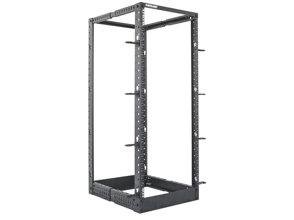 Intellinet 714242, Frittstående hylle, 26U, 360 kg, Justerbare bein, Forbedret kabelføring, Svinghjul