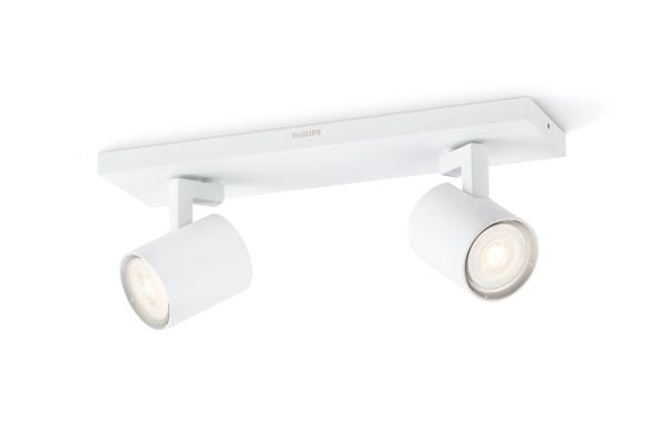 Philips myLiving Runner tak-/väggspotlight 2 x, Utanpåliggande spotlight, GU10, 2 lampor, LED, 7 W, 2700 K