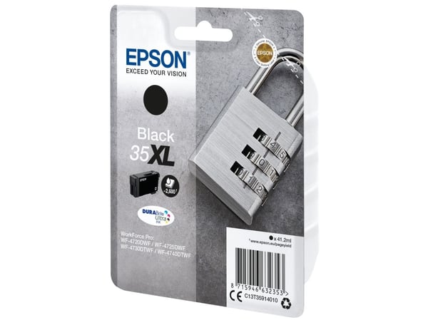 Epson 35XL - 41.2 ml - XL - svart - original - blekkpatron - for WorkForce Pro WF-4720, WF-4720DWF, WF-4725DWF, WF-4730, WF-4730DTWF, WF-4740, WF-4...