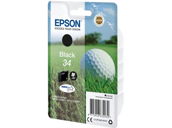 Epson 34 - 6.1 ml - svart - original - blekkpatron - for WorkForce Pro WF-3720, WF-3720DWF, WF-3725DWF