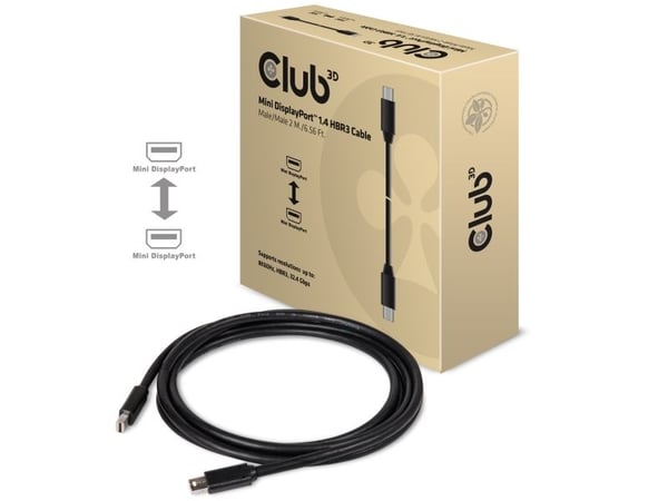Club 3D - DisplayPort-kabel - Mini DisplayPort (hann) til Mini DisplayPort (hann) - 2 m - låst