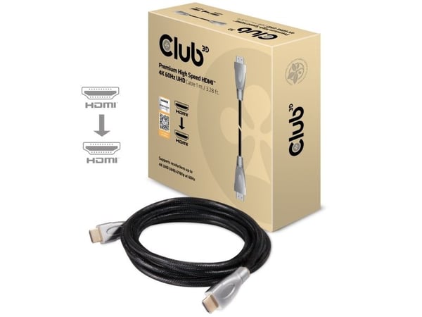 Club 3D CAC-1311 - HDMI-kabel - HDMI hann til HDMI hann - 1 m - 4K-støtte