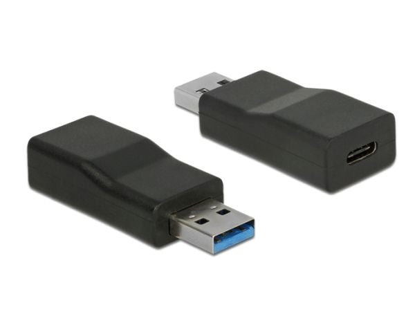 Delock - USB-adapter - USB-type A (hann) til USB-C (hunn) - USB 3.1 Gen 2 - 1 A - aktiv - svart
