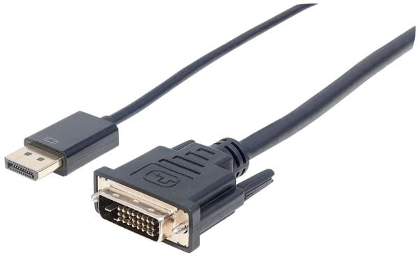Manhattan 152136, 3 m, DisplayPort, DVI-D, Hankjønn, Hankjønn, Rett
