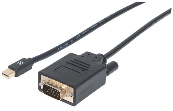 Manhattan 152167, 1,8 m, Mini DisplayPort, VGA (D-Sub), Hankjønn, Hankjønn, Rett