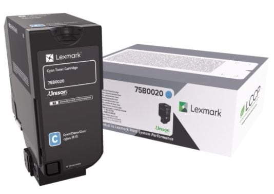 Lexmark 75B0020, 10000 sivua, Syaani, 1 kpl