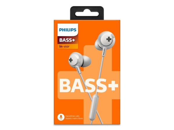 Philips Hodetelefoner med mikrofon SHE4305WT/00, Koblet med ledninger (ikke trådløs), 9 - 23000 Hz, Musikk, 12 g, Hodesett, Hvit
