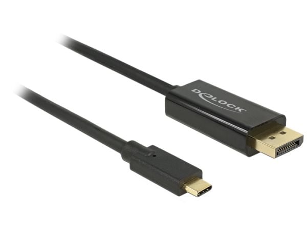 Delock - Ekstern videoadapter - USB-C - DisplayPort - sortering - detaljeralg