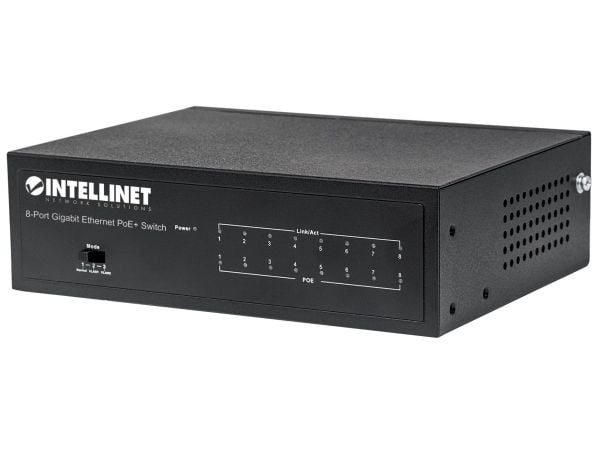 Intellinet 561204, Håndtert, Gigabit Ethernet (10/100/1000), Full tosidig, Strøm over Ethernet (PoE)