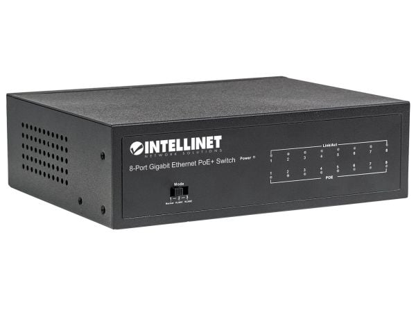 Intellinet 561204, Håndtert, Gigabit Ethernet (10/100/1000), Full tosidig, Strøm over Ethernet (PoE)