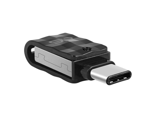 Silicon Power Mobile C31, 64 GB, USB Type-A / USB Type-C, 3.2 Gen 1 (3.1 Gen 1), Taittuva, 3,3 g, Musta, Hopea