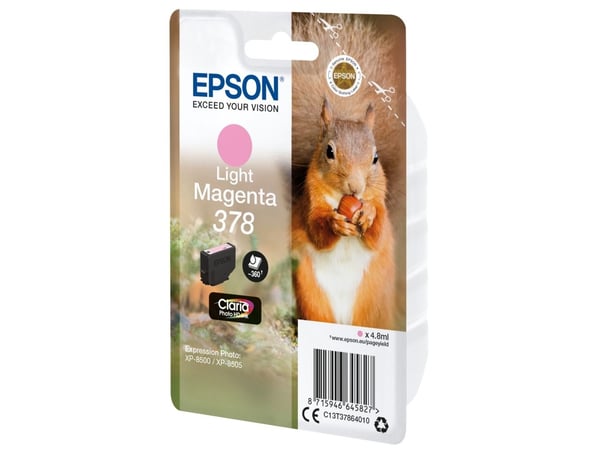Epson 378 - 4.8 ml - lys magenta - original - blære med RF/lyd-alarm - blekkpatron - for Expression Home XP-8605, XP-8606; Expression Photo XP-8500...