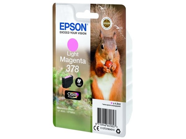 Epson 378 - 4.8 ml - lys magenta - original - blære med RF/lyd-alarm - blekkpatron - for Expression Home XP-8605, XP-8606; Expression Photo XP-8500...
