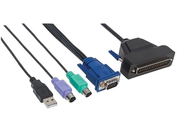 Intellinet 507769 1-ports VGA/USB/PS2-kabel 1,8 m for LCD VGA KVM-konsoll