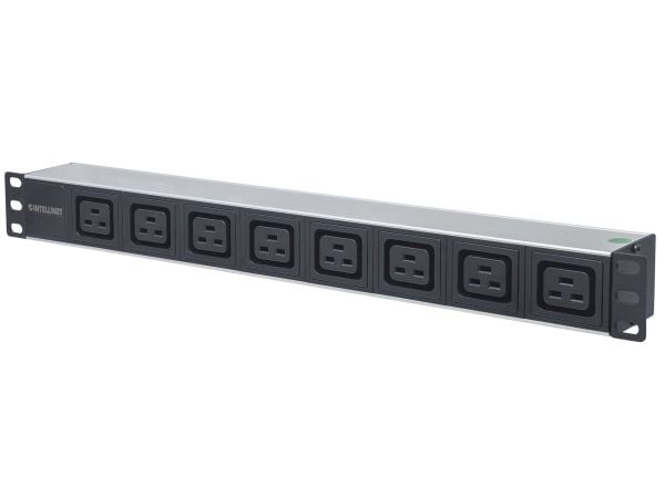 Intellinet 163613, 1U, Sort, Sølv, 8 AC-utganger, C19 kopling, 2 m, 110 - 250 V