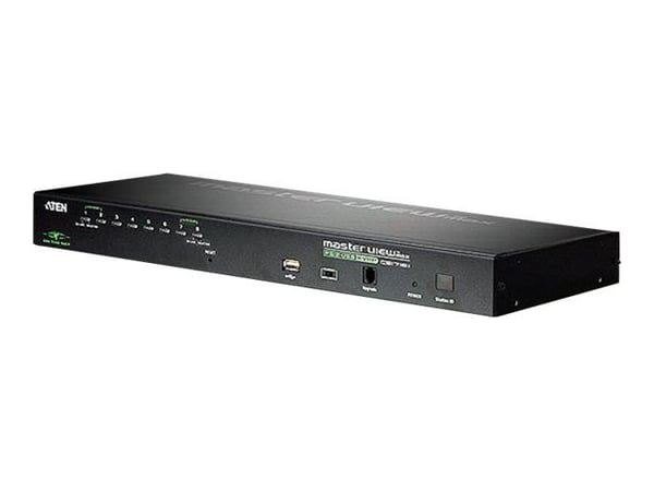 ATEN KVM on the NET CS1708i - Omkopplare för tangentbord/video/mus - 8 x KVM port(s) - 1 lokal användare - 2 IP-användare - skrivbordsmodell