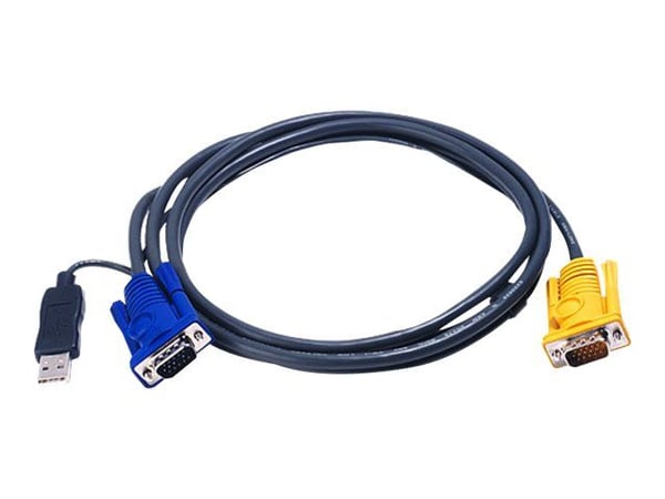 ATEN 2L-5203UP - Video- / USB-kabel - HD-15 (VGA) (hann) til USB, HD-15 (VGA) (hann) - 3 m