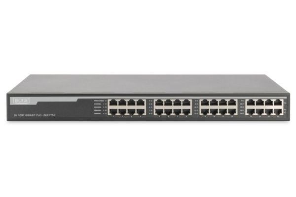 DIGITUS DN-95116 - Strøminjektor (rackmonterbar/ekstern) - AC 100-240 V - 250 watt - utgangskontakter: 16 - 1U - 19"