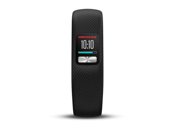 Garmin vívofit 4 - Aktivitetssporer med bånd - TPU-silikon - svart - båndbredde: S/M - åttefargers - Bluetooth, ANT+/ANT - 25 g