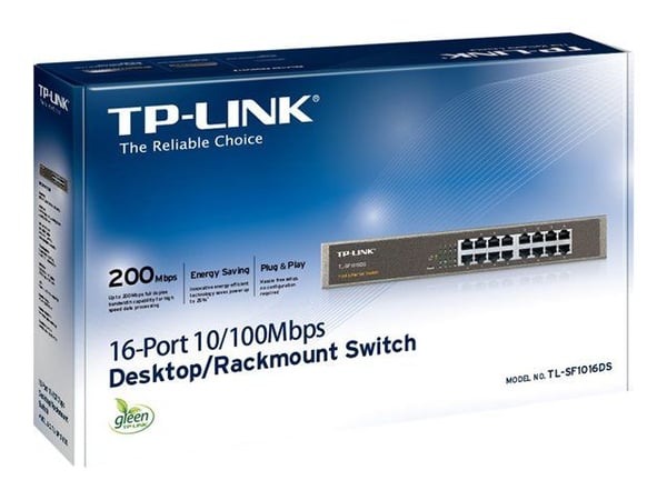TP-Link TL-SF1016DS - Kytkin - 16 x 10/100 - pöytätietokone, telineasennettava