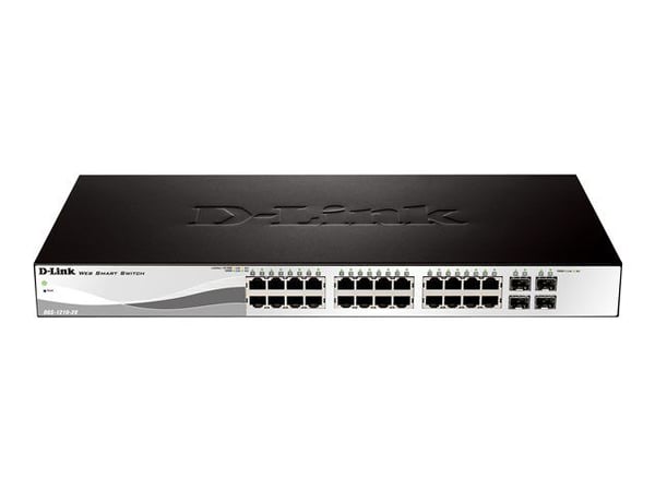 D-Link Web Smart DGS-1210-28 - Switch - Styrt - 24 x 10/100/1000 + 4 x Gigabit SFP - stasjonær, rackmonterbar