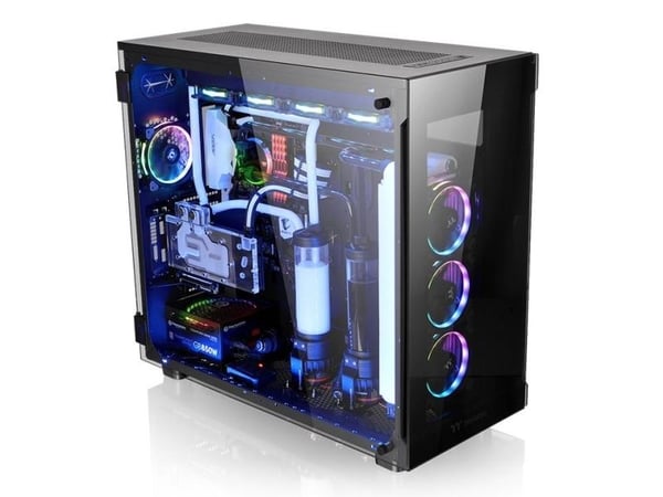 Thermaltake View 91 - Tempered Glass RGB Edition - tower - XL-ATX - sidepanel med vindu (herdet glass) - ingen strømforsyning (PS/2) - svart - USB/lyd