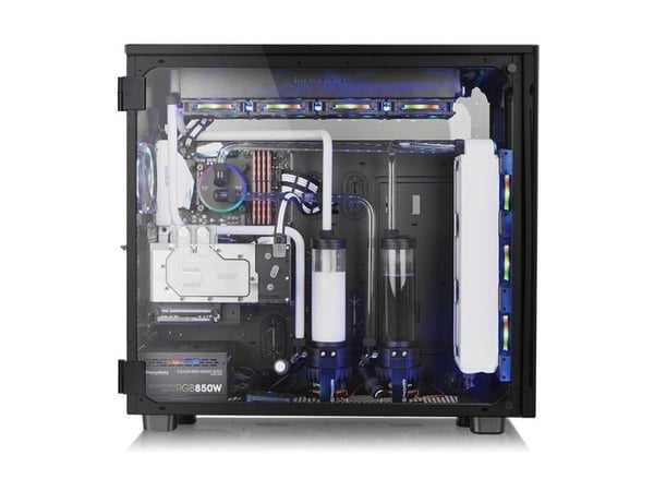 Thermaltake View 91 - Tempered Glass RGB Edition - tower - XL-ATX - sidepanel med vindu (herdet glass) - ingen strømforsyning (PS/2) - svart - USB/lyd