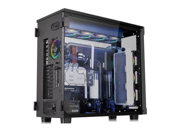 Thermaltake View 91 - Tempered Glass RGB Edition - tower - XL-ATX - sidepanel med vindu (herdet glass) - ingen strømforsyning (PS/2) - svart - USB/lyd