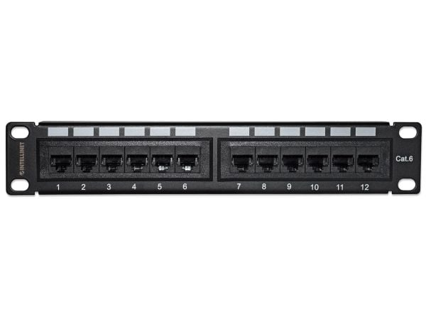 Intellinet 720748, RJ-45, U/UTP (UTP), Rackmontering, 1U, Svart, UL