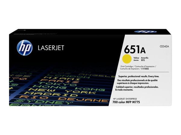 HP 651A - Gul - original - LaserJet - tonerpatron (CE342A) - for Color LaserJet Enterprise MFP M775; LaserJet Managed MFP M775