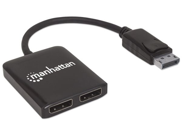 Manhattan 207768, DisplayPort, 2x DisplayPort, 3840 x 2160 piksler, Sort, Plast, 4K Ultra HD