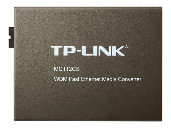 TP-Link MC112CS - Fibermedieomformer - 100Mb LAN - 10Base-T, 100Base-FX, 100Base-TX - RJ-45 / SC-enkeltmodus - opp til 20 km - 1310 (TX) / 1550 (RX...
