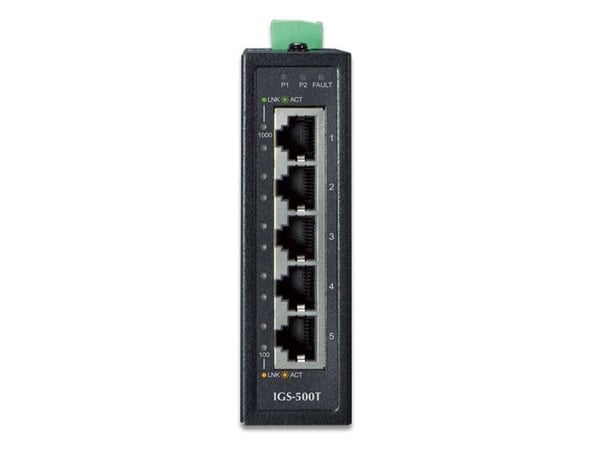 PLANET IGS-500T, Uhåndtert, Gigabit Ethernet (10/100/1000), Full tosidig, Kan monteres på vegg