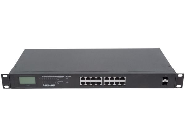 Intellinet 561259, Uhåndtert, Gigabit Ethernet (10/100/1000), Full tosidig, Strøm over Ethernet (PoE), Rack-montering