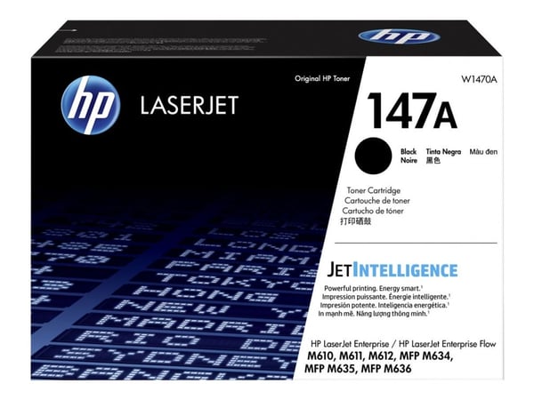 HP 147A - Svart - original - LaserJet - tonerpatron (W1470A) - for LaserJet Enterprise MFP M634; LaserJet Enterprise Flow MFP M634, MFP M635, MFP M636