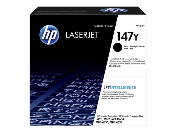 HP 147Y - Ekstra høy ytelse - svart - original - LaserJet - tonerpatron (W1470Y) - for LaserJet Enterprise MFP M634, MFP M637; LaserJet Enterprise ...