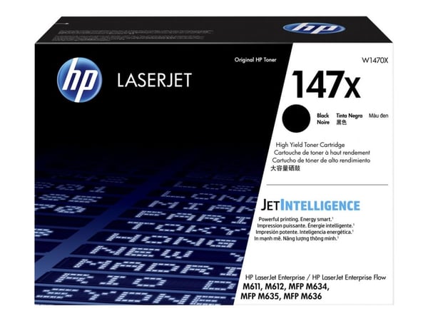 HP 147X - Høy ytelse - svart - original - LaserJet - tonerpatron (W1470X) - for LaserJet Enterprise MFP M634, MFP M637; LaserJet Enterprise Flow MF...